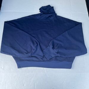 Agolde Turtleneck Sweatshirt Blue Oversized Pullover Cozy Comfy Pullover MEDIUM